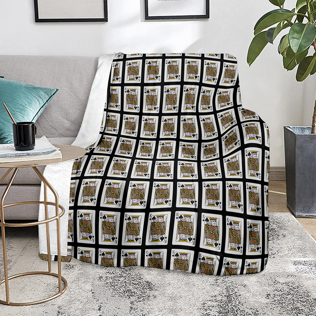 King Of Spades Playing Card Pattern Print Blanket