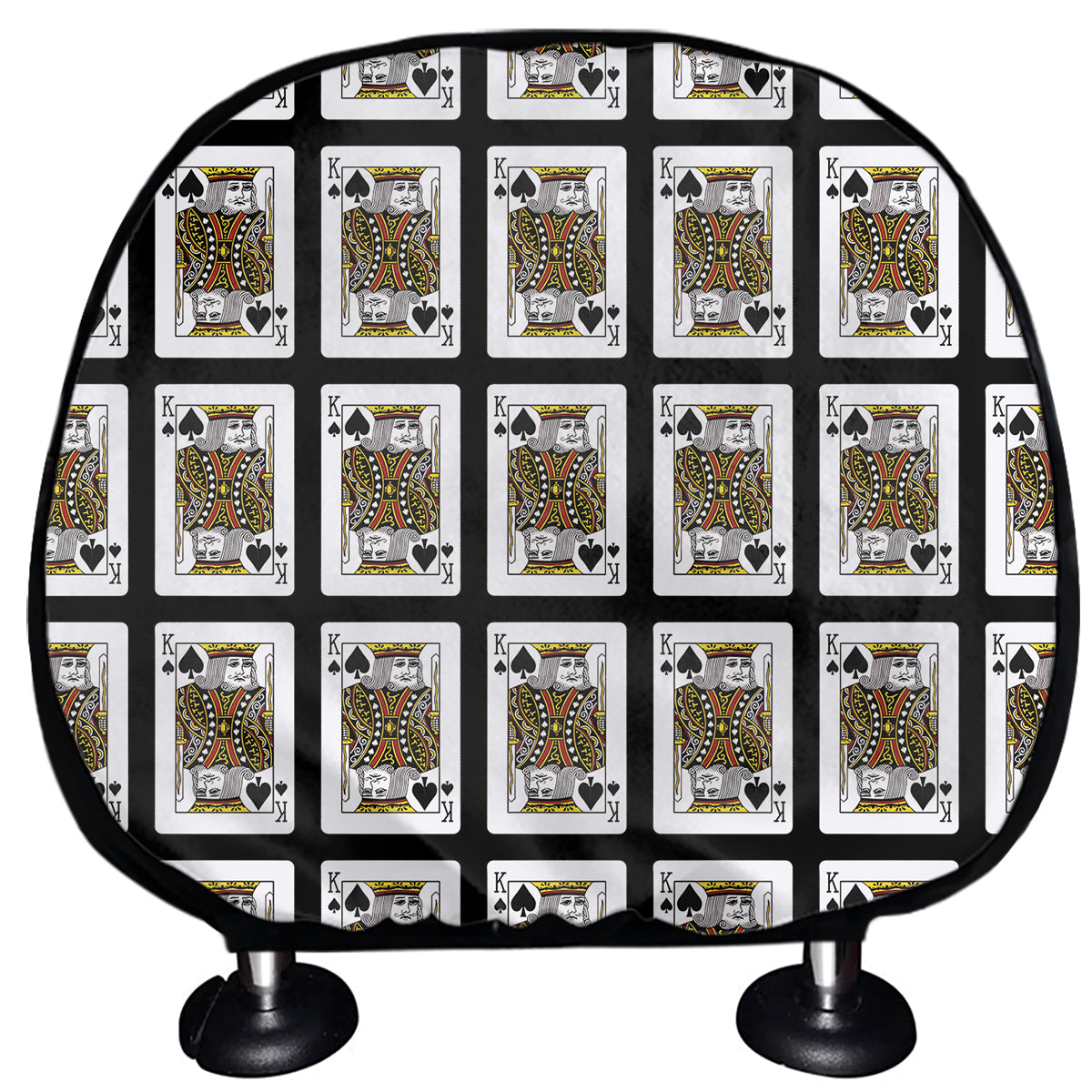 King Of Spades Playing Card Pattern Print Car Headrest Covers
