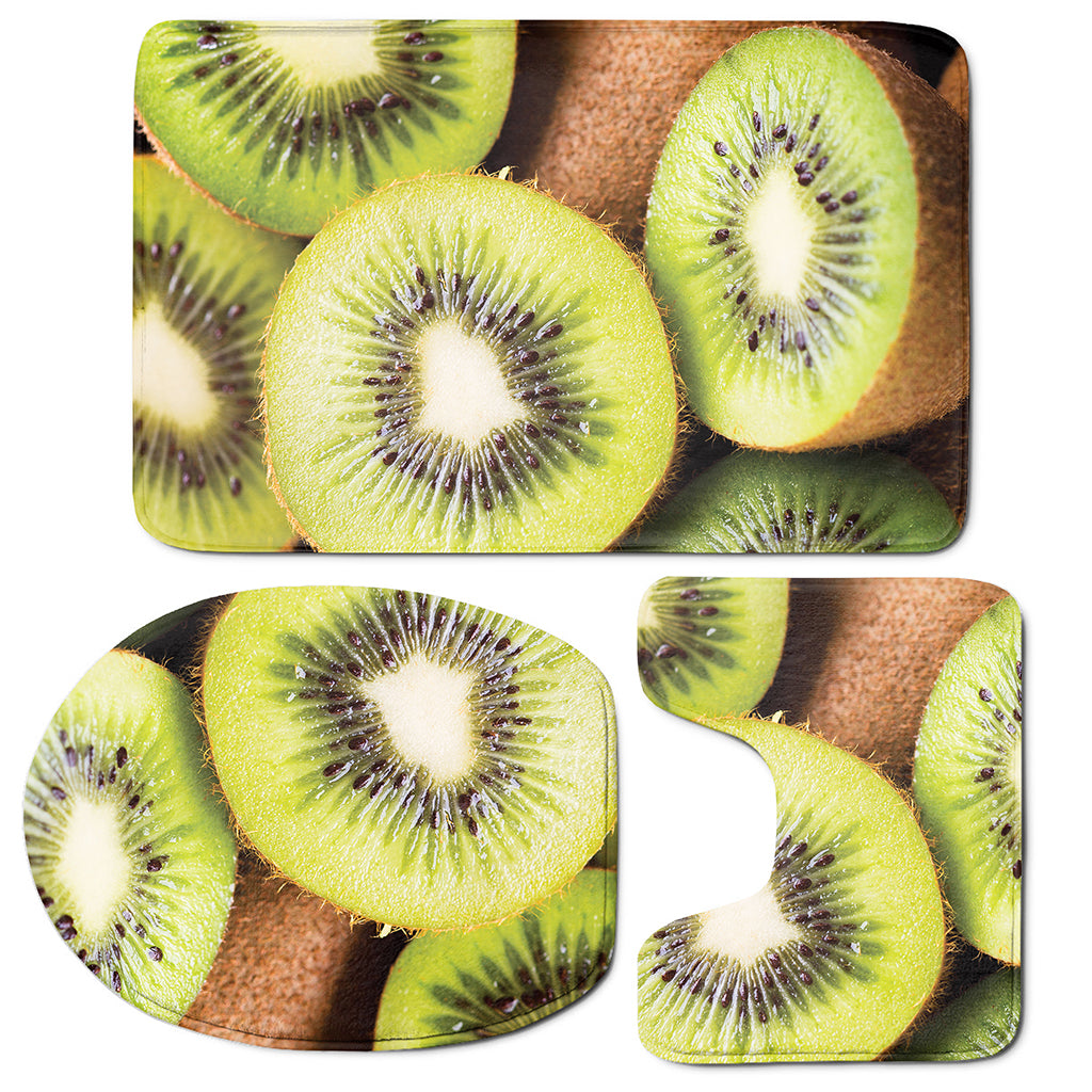 Kiwi 3D Print 3 Piece Bath Mat Set