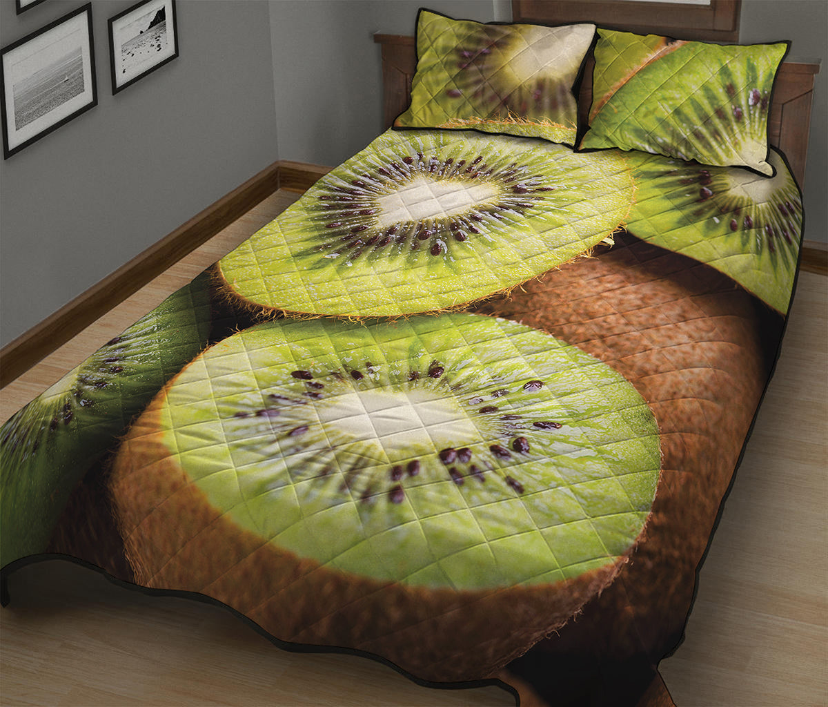 Kiwi 3D Print Quilt Bed Set