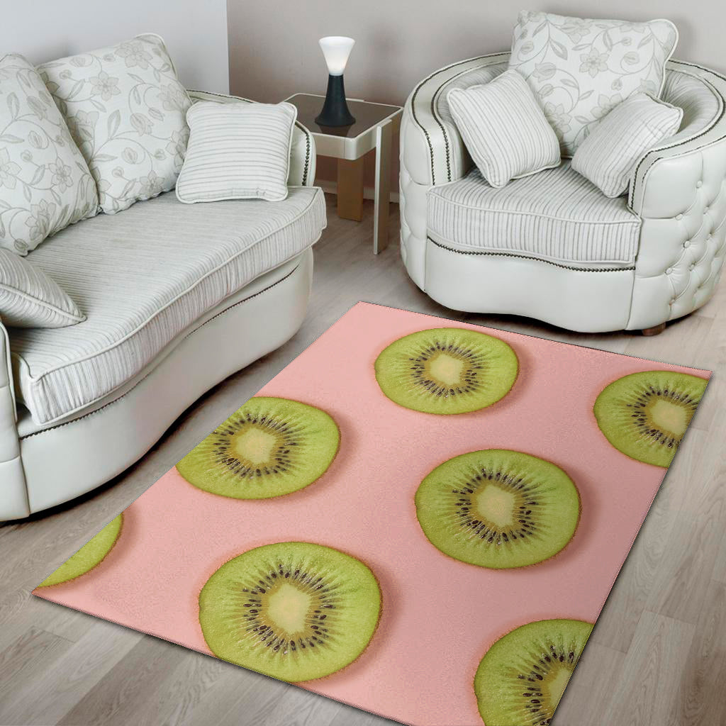 Kiwi Slices Pattern Print Area Rug