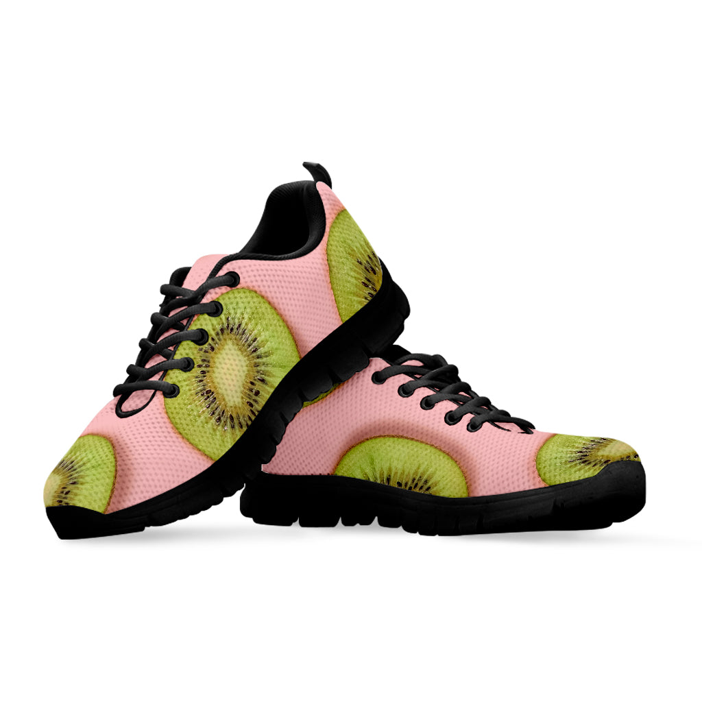 Kiwi Slices Pattern Print Black Sneakers