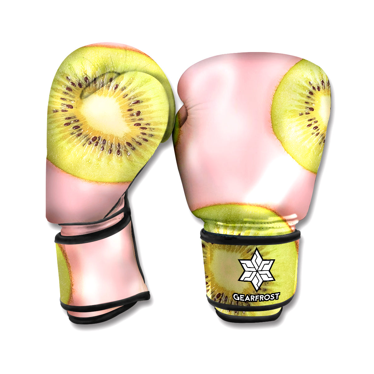Kiwi Slices Pattern Print Boxing Gloves