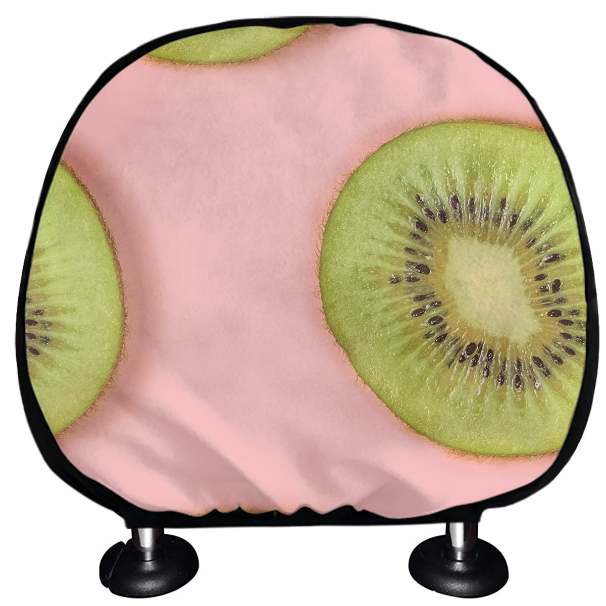 Kiwi Slices Pattern Print Car Headrest Covers
