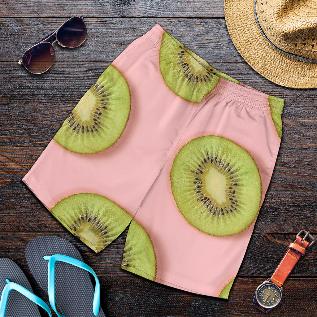 Kiwi Slices Pattern Print Men's Shorts