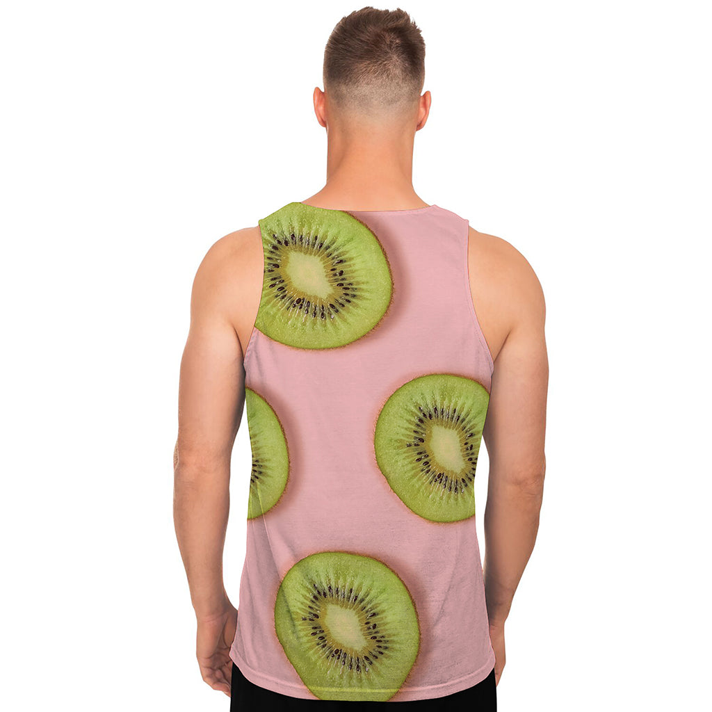 Kiwi Slices Pattern Print Men's Tank Top