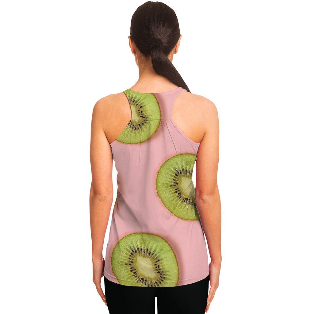 Kiwi Slices Pattern Print Women's Racerback Tank Top