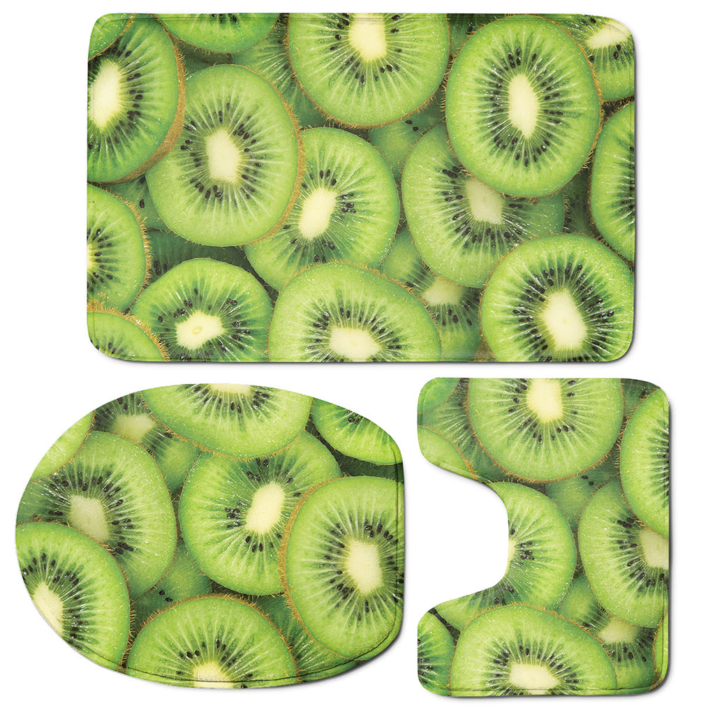 Kiwi Slices Print 3 Piece Bath Mat Set