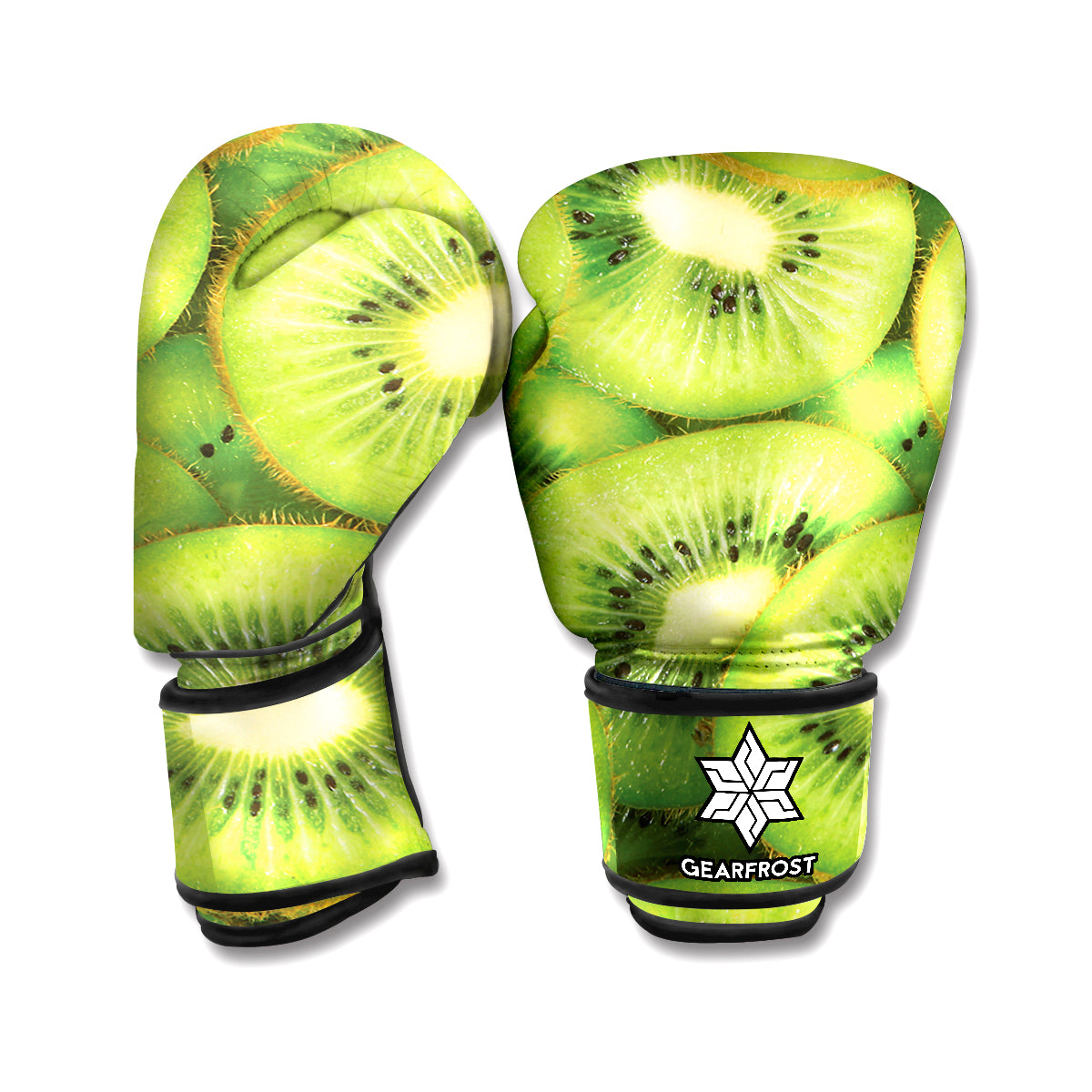 Kiwi Slices Print Boxing Gloves