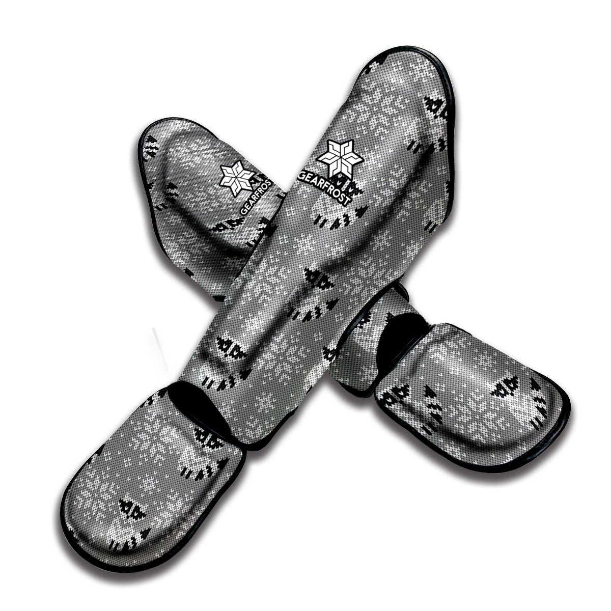 Knitted Raccoon Pattern Print Muay Thai Shin Guard