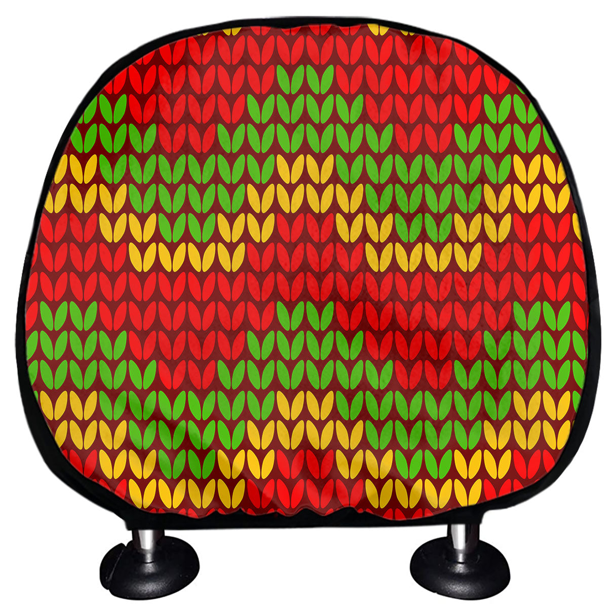 Knitted Reggae Pattern Print Car Headrest Covers