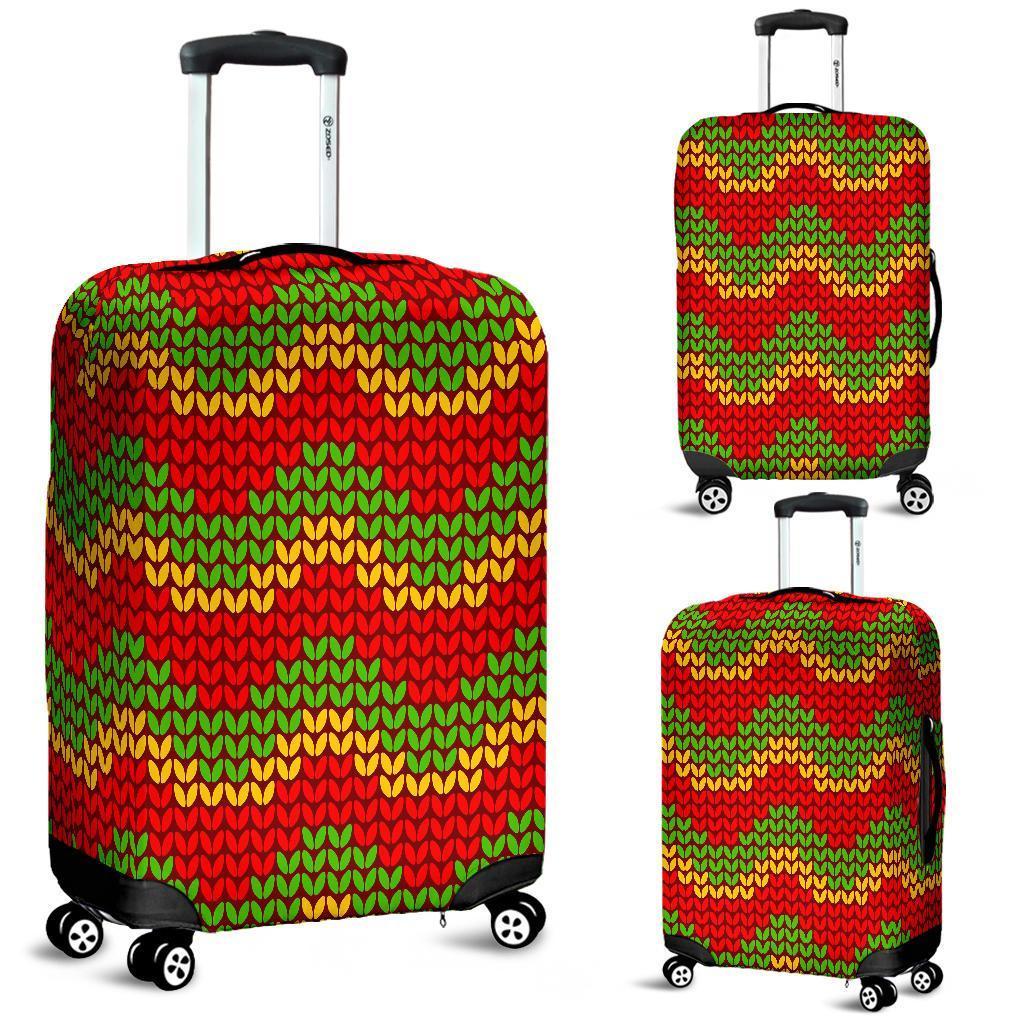 Knitted Reggae Pattern Print Luggage Cover GearFrost