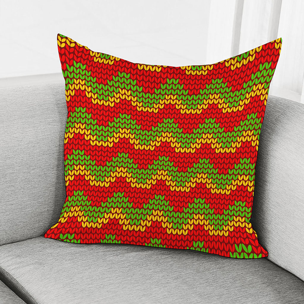 Knitted Reggae Pattern Print Pillow Cover