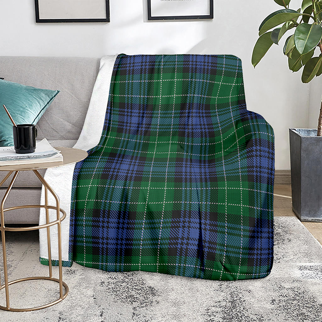 Knitted Scottish Plaid Print Blanket