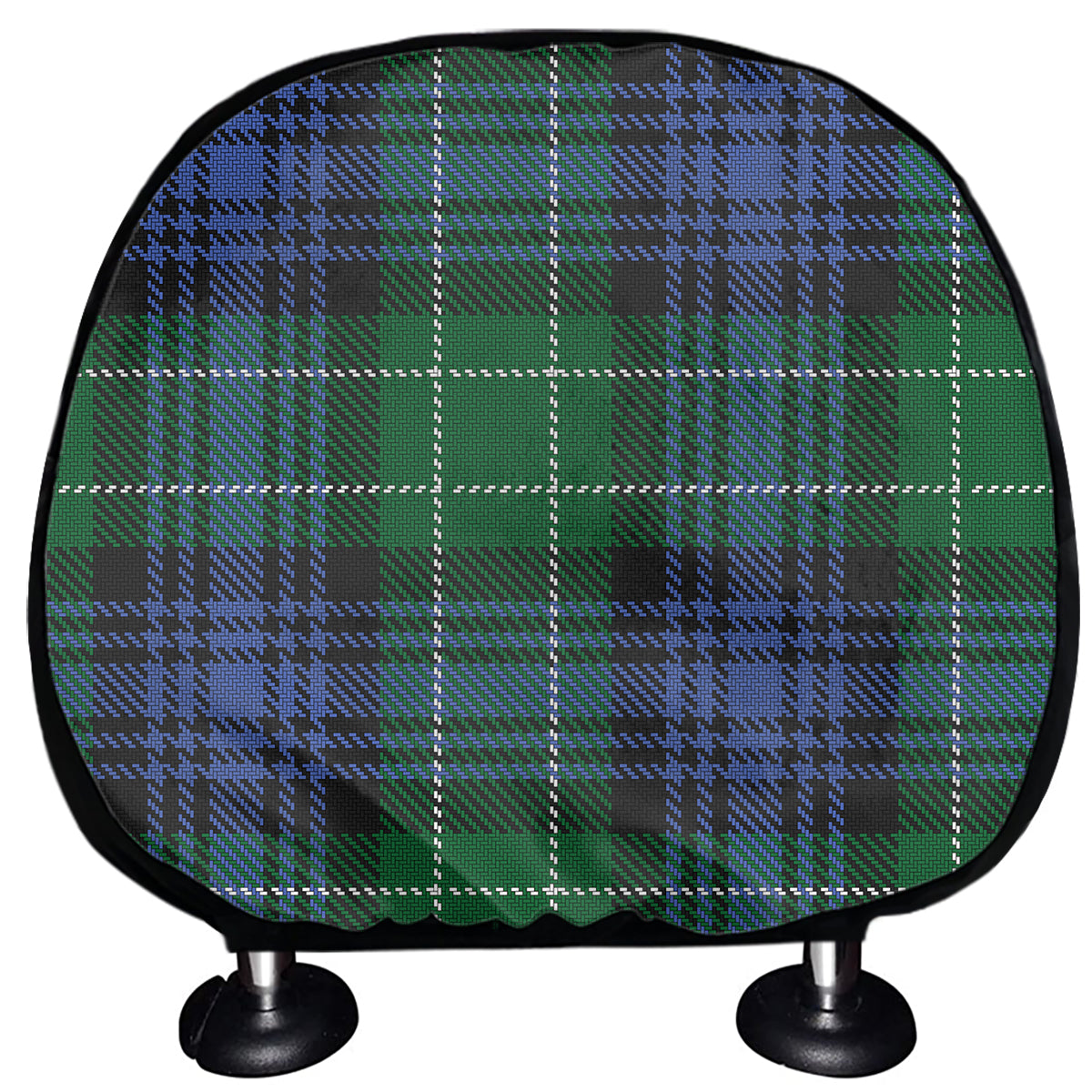 Knitted Scottish Plaid Print Car Headrest Covers