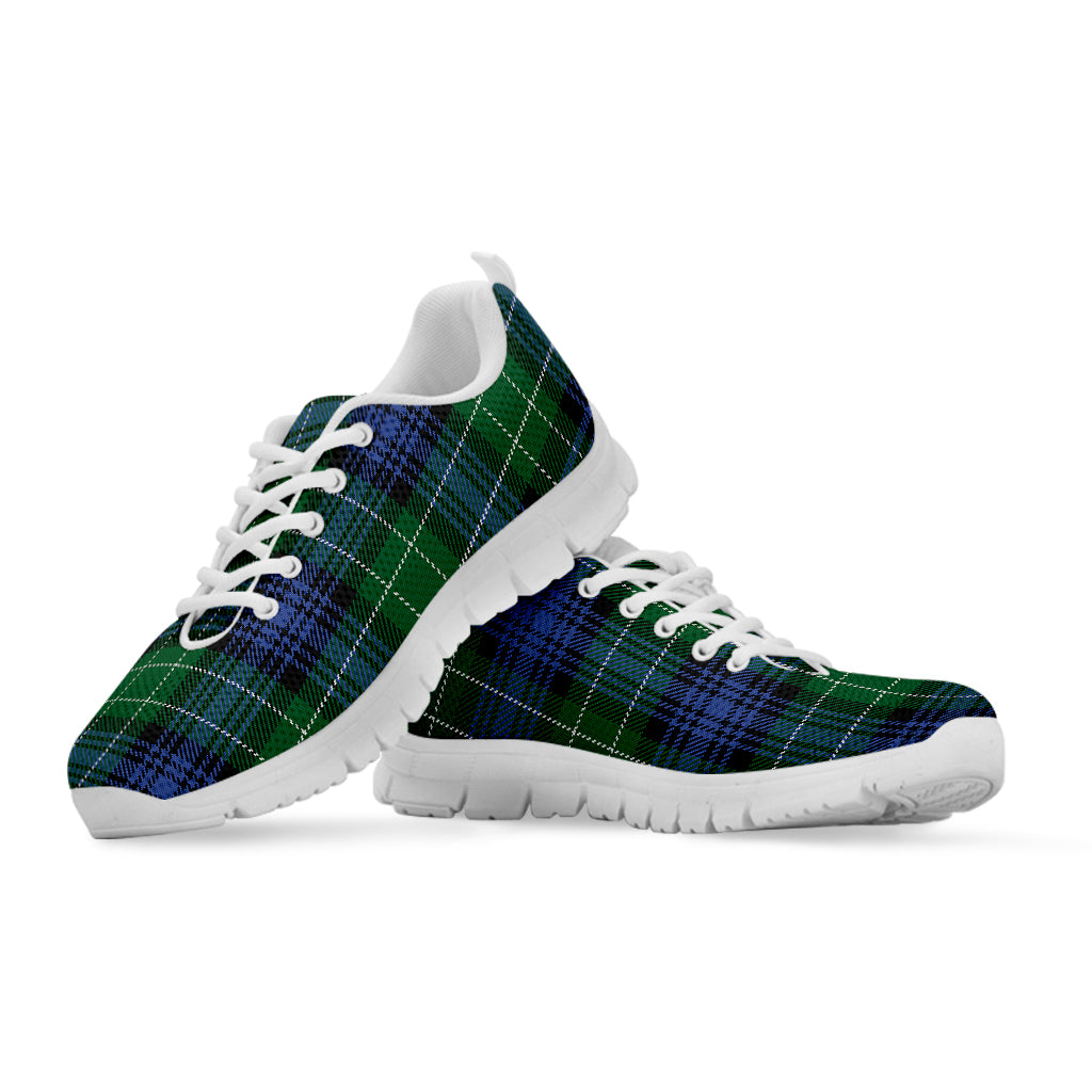 Knitted Scottish Plaid Print White Sneakers