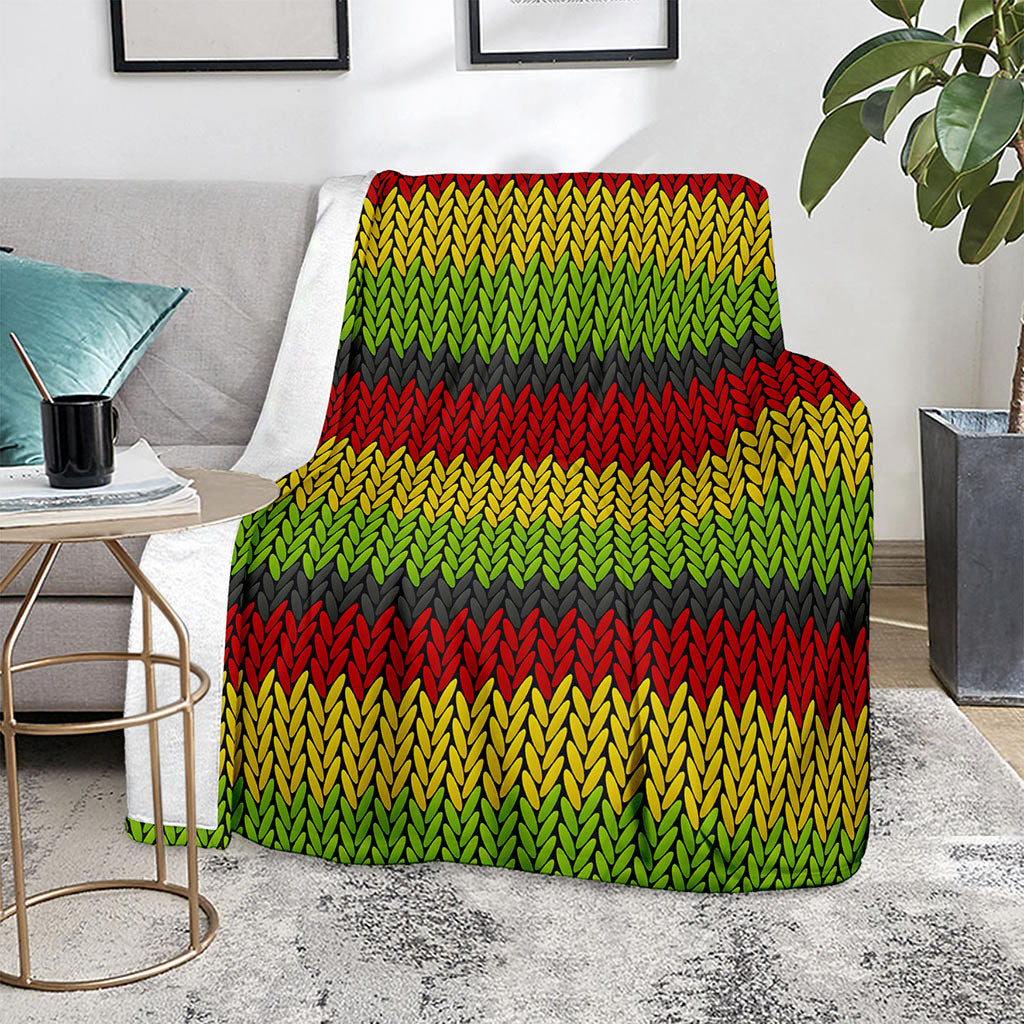 Knitted Style Reggae Pattern Print Blanket