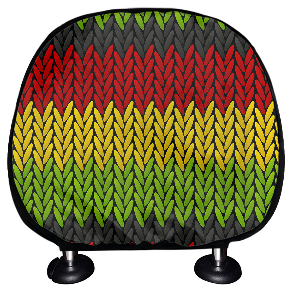 Knitted Style Reggae Pattern Print Car Headrest Covers
