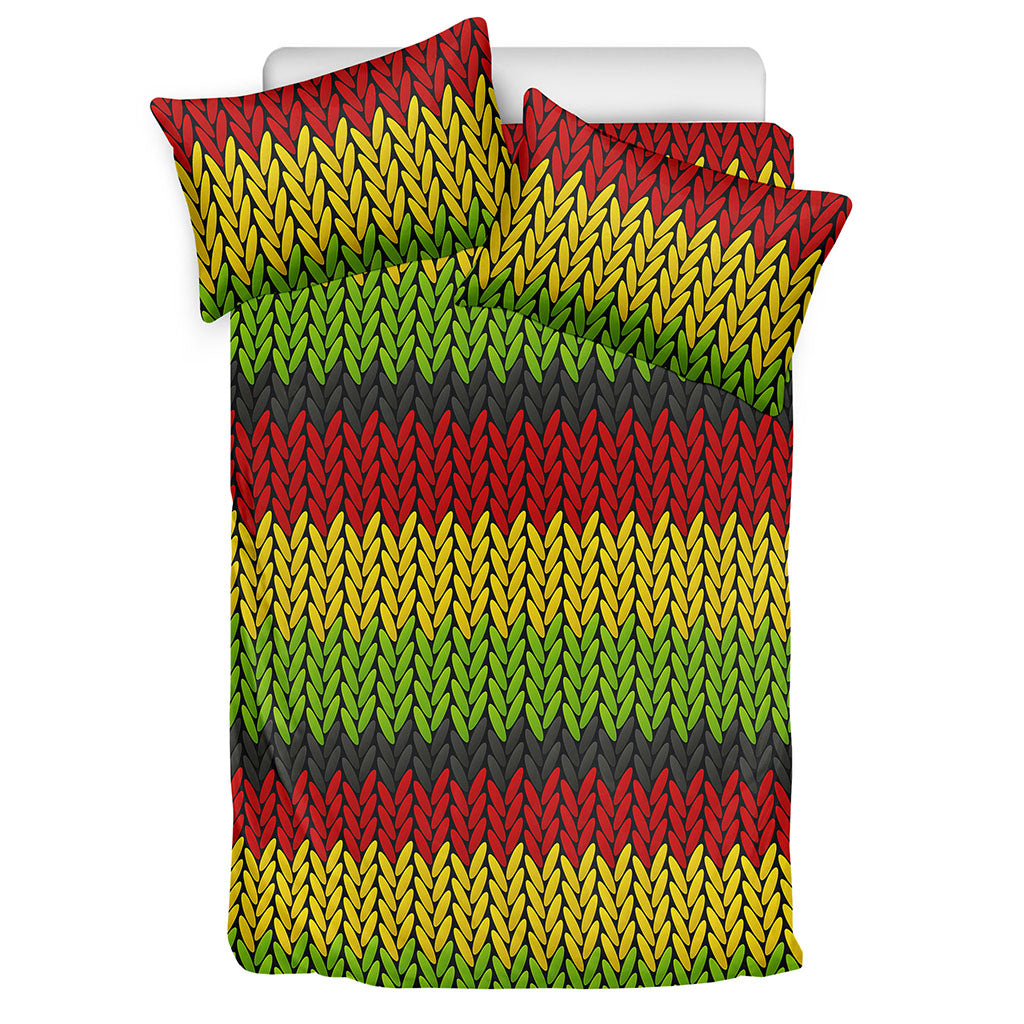 Knitted Style Reggae Pattern Print Duvet Cover Bedding Set