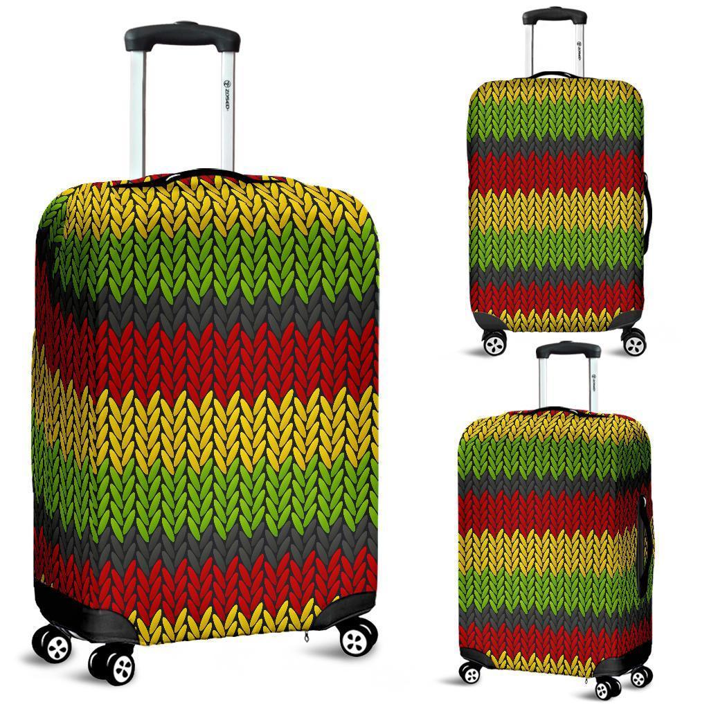 Knitted Style Reggae Pattern Print Luggage Cover GearFrost