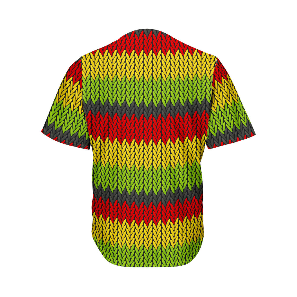Knitted Style Reggae Pattern Print Men's Baseball Jersey