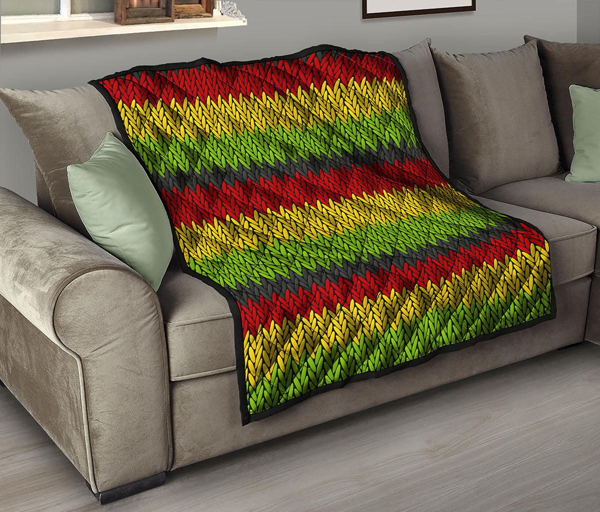 Knitted Style Reggae Pattern Print Quilt