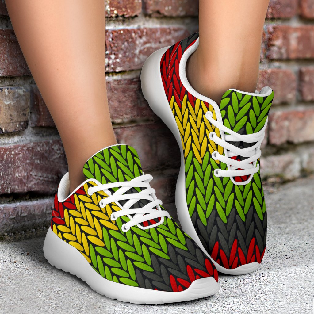 Knitted Style Reggae Pattern Print Sport Shoes GearFrost