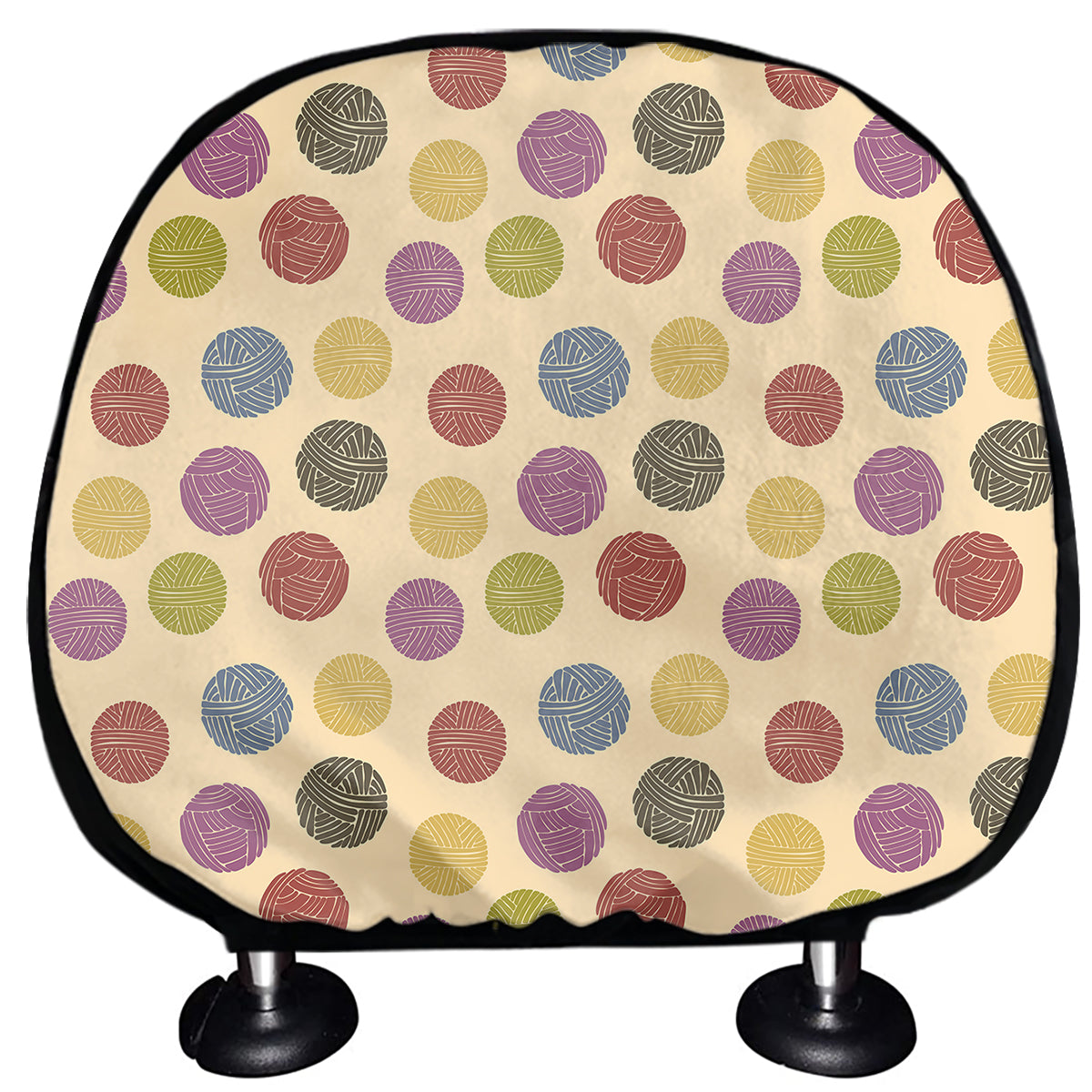 Knitting Yarn Pattern Print Car Headrest Covers