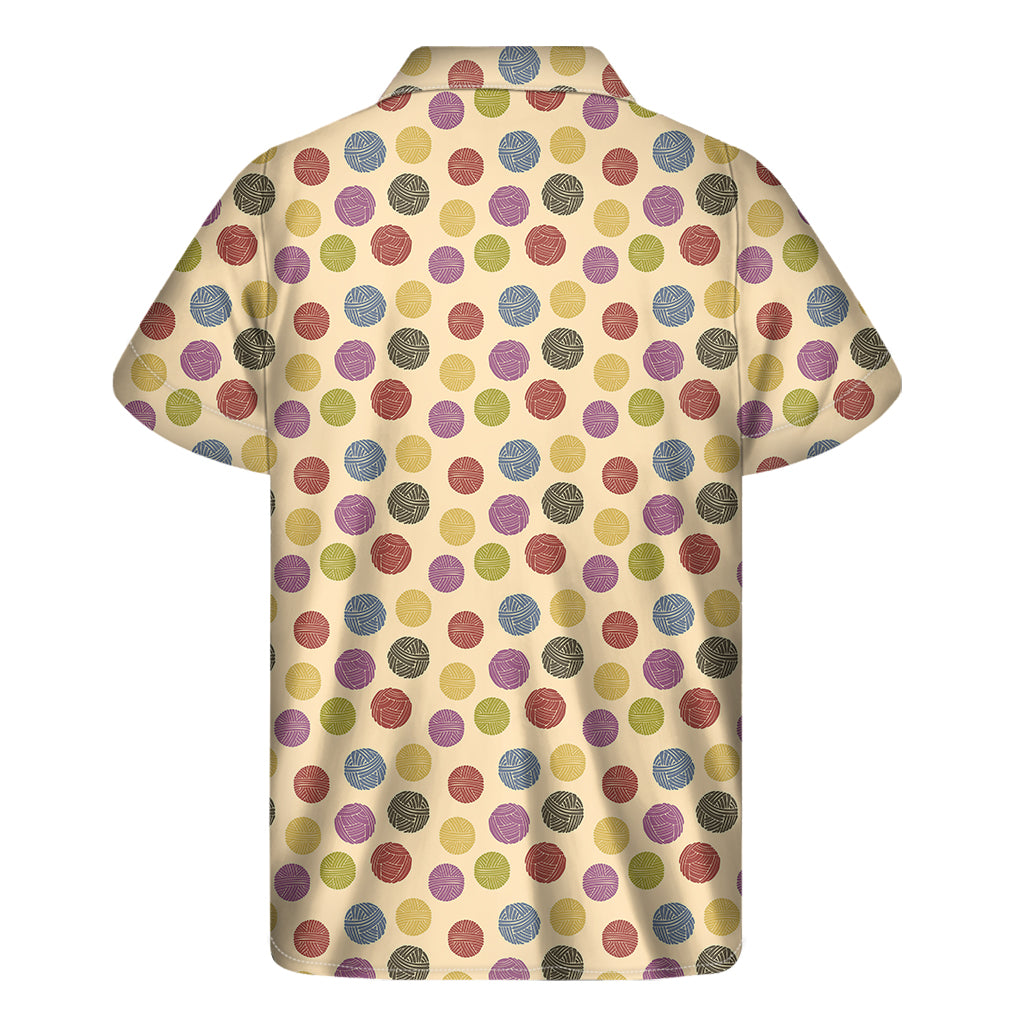 Knitting Yarn Pattern Print Men's Short Sleeve Shirt
