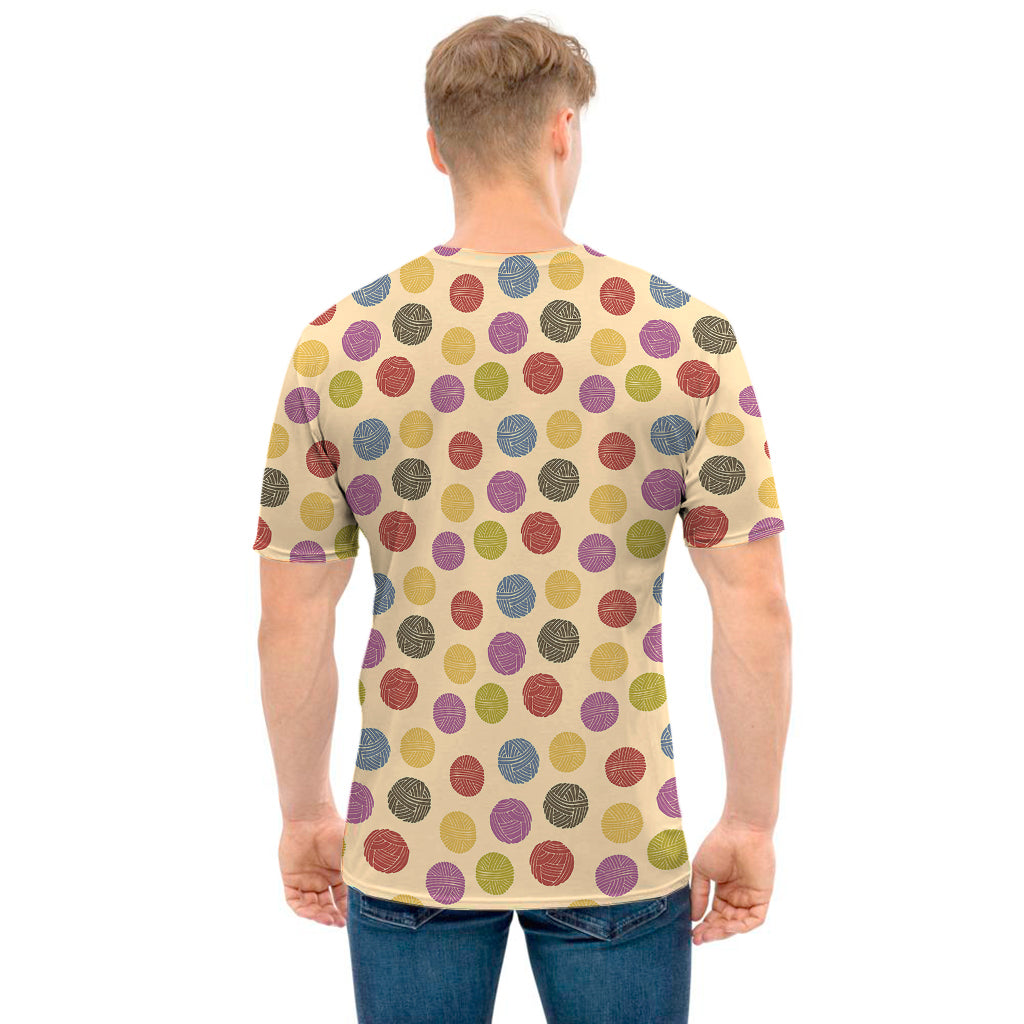 Knitting Yarn Pattern Print Men's T-Shirt