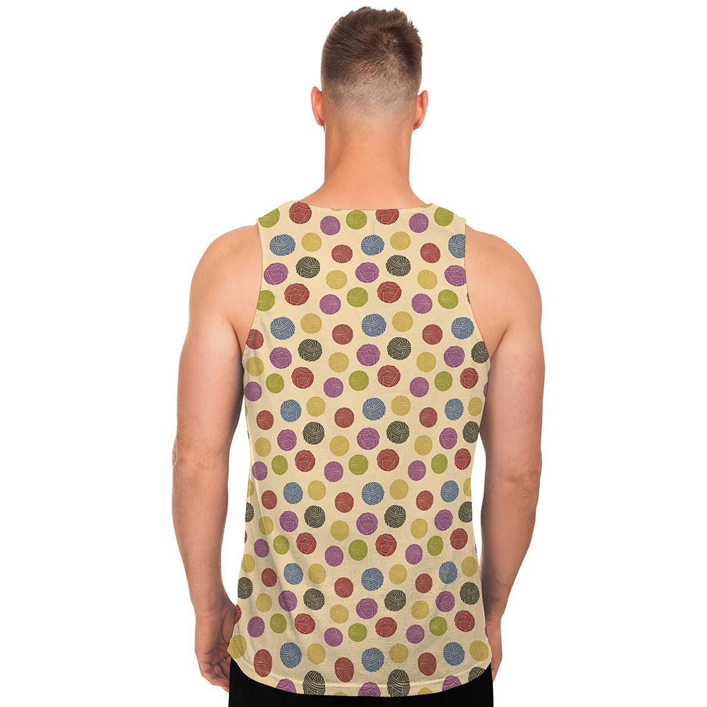 Knitting Yarn Pattern Print Men's Tank Top