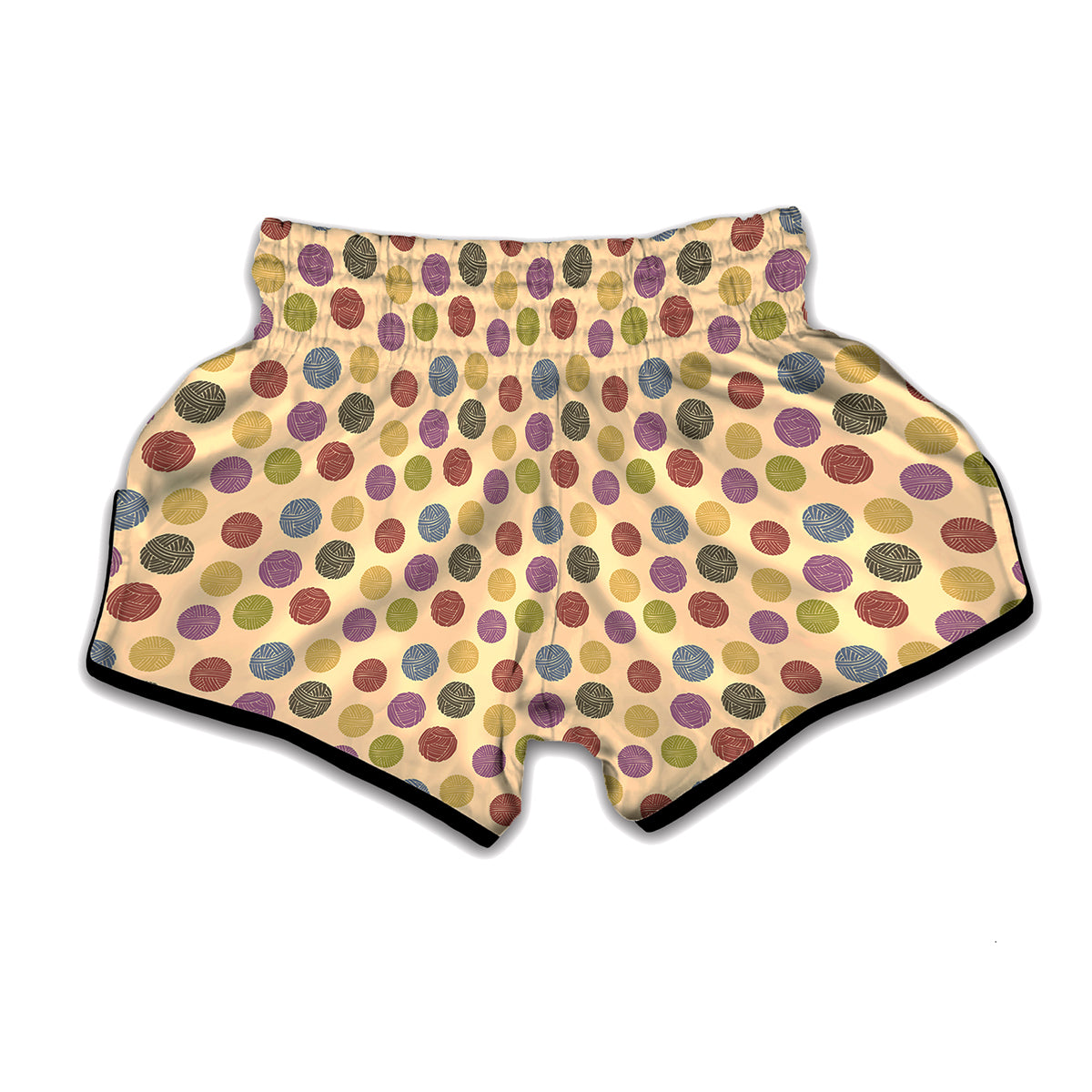 Knitting Yarn Pattern Print Muay Thai Boxing Shorts