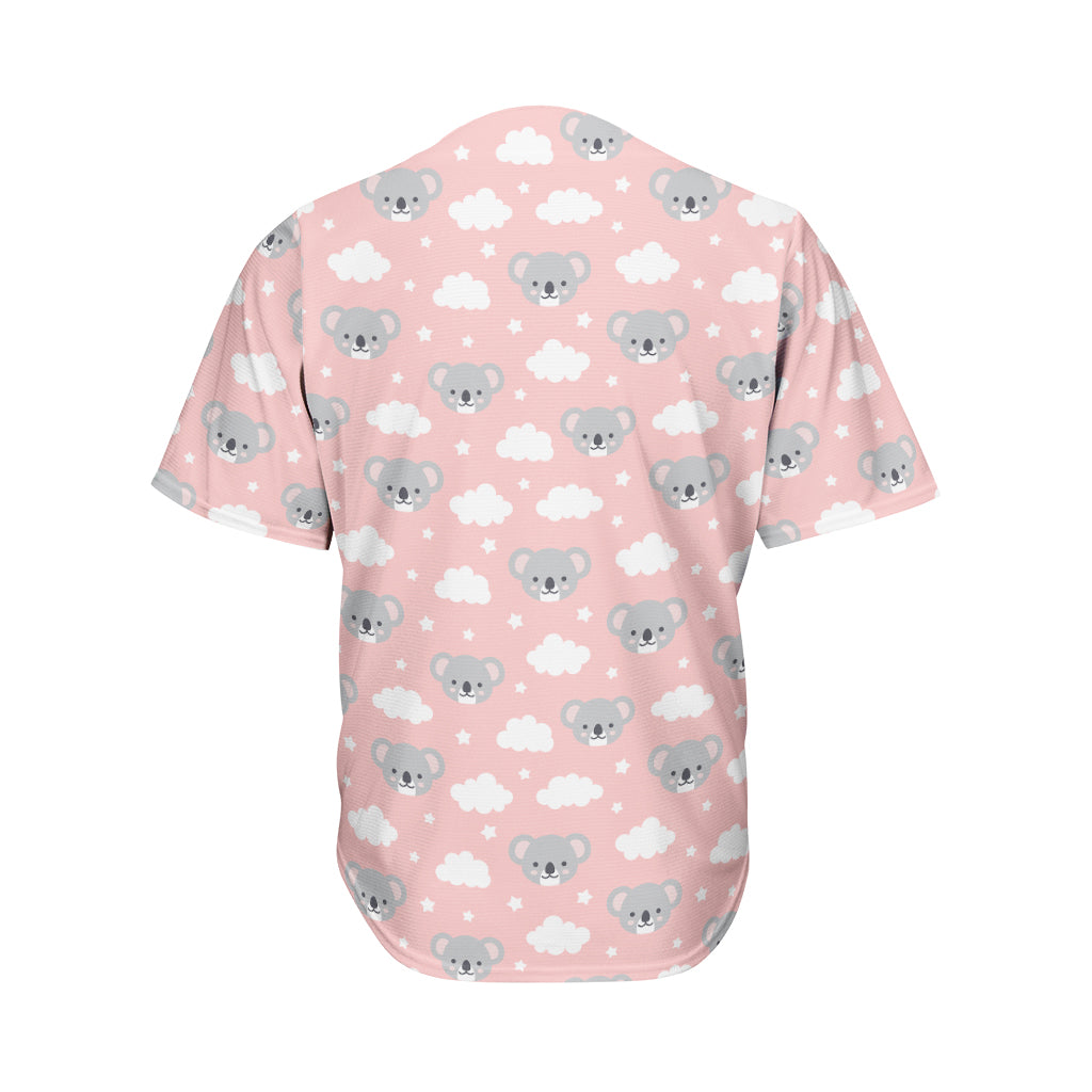 Koala Bear And Cloud Pattern Print Men's Baseball Jersey