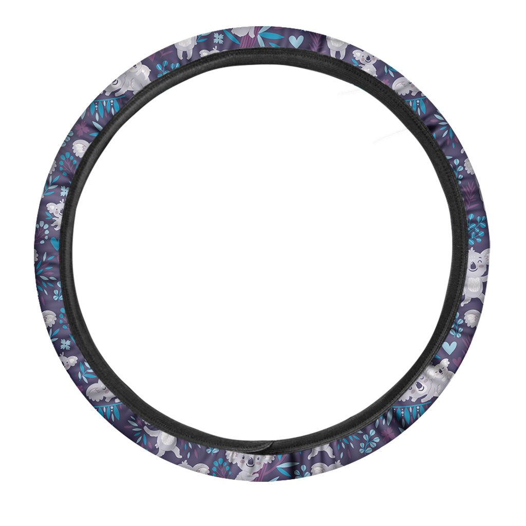Koala Forest Pattern Print Car Steering Wheel Cover