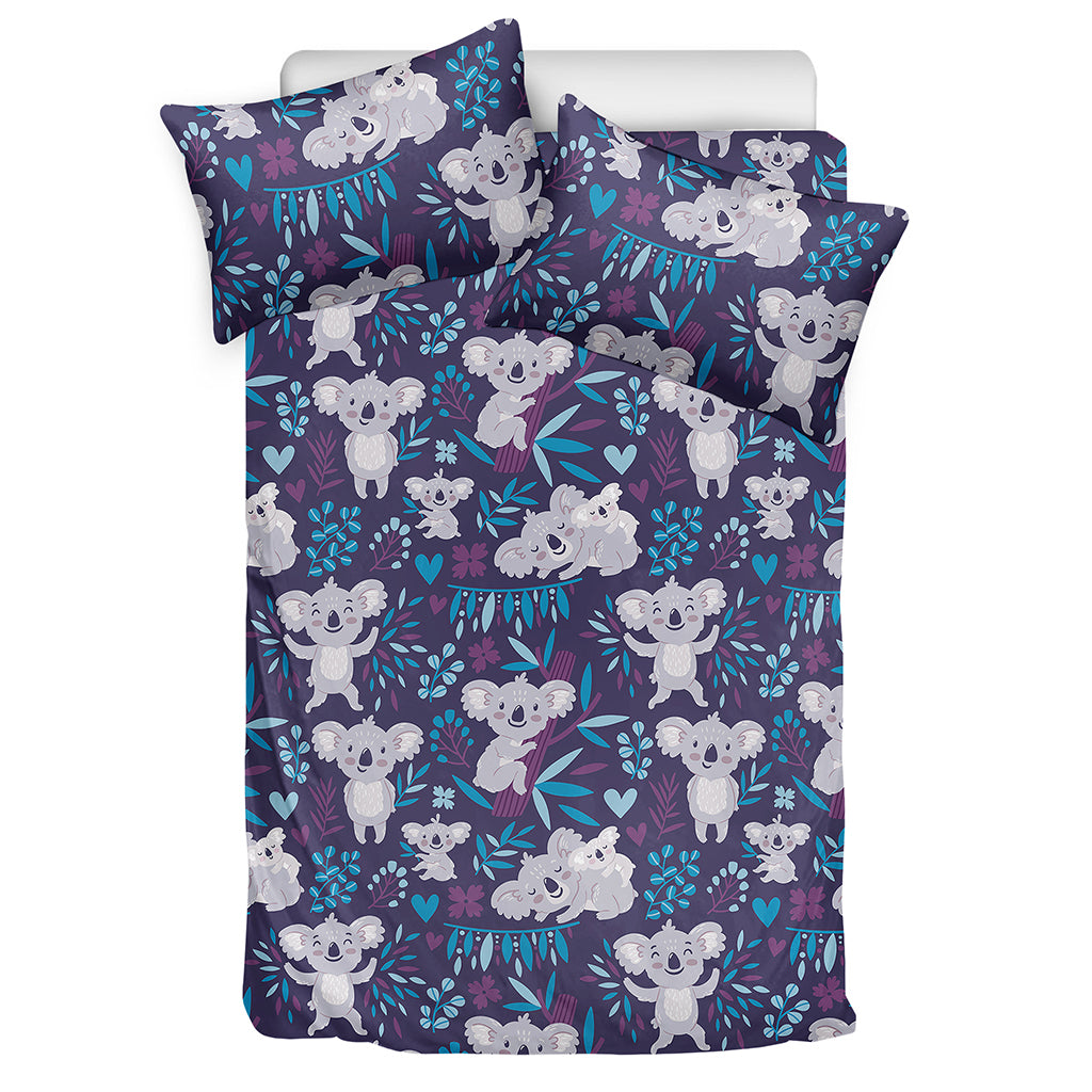 Koala Forest Pattern Print Duvet Cover Bedding Set