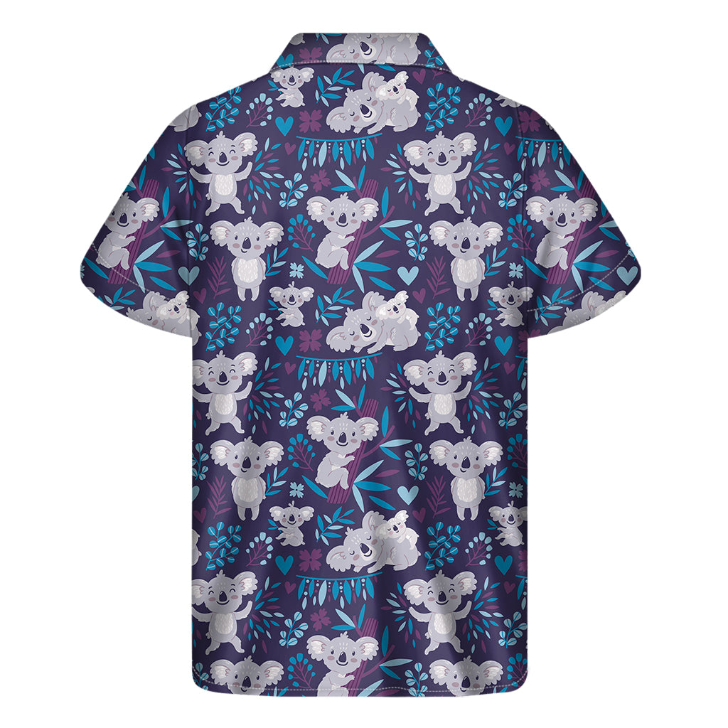 Koala Forest Pattern Print Men's Short Sleeve Shirt