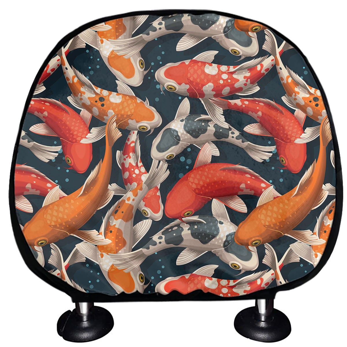 Koi Carp Pattern Print Car Headrest Covers