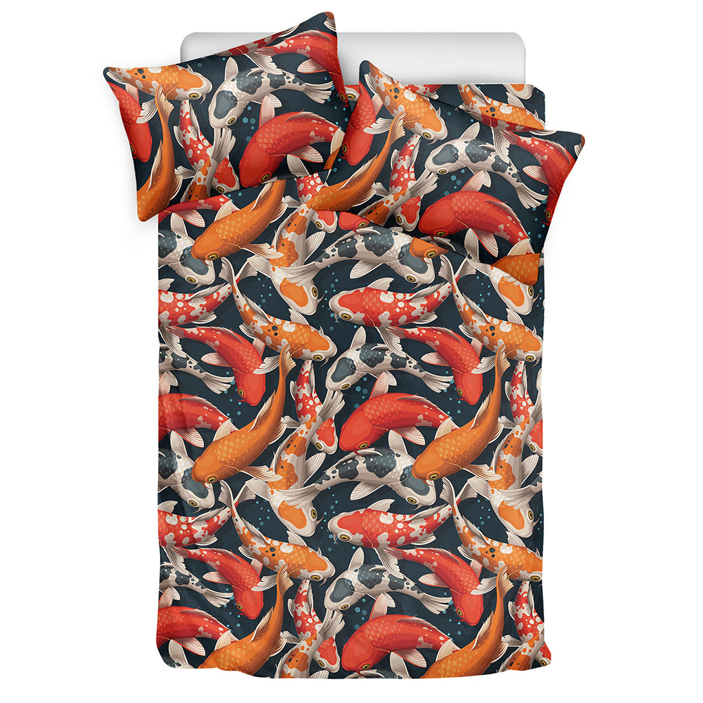 Koi Carp Pattern Print Duvet Cover Bedding Set