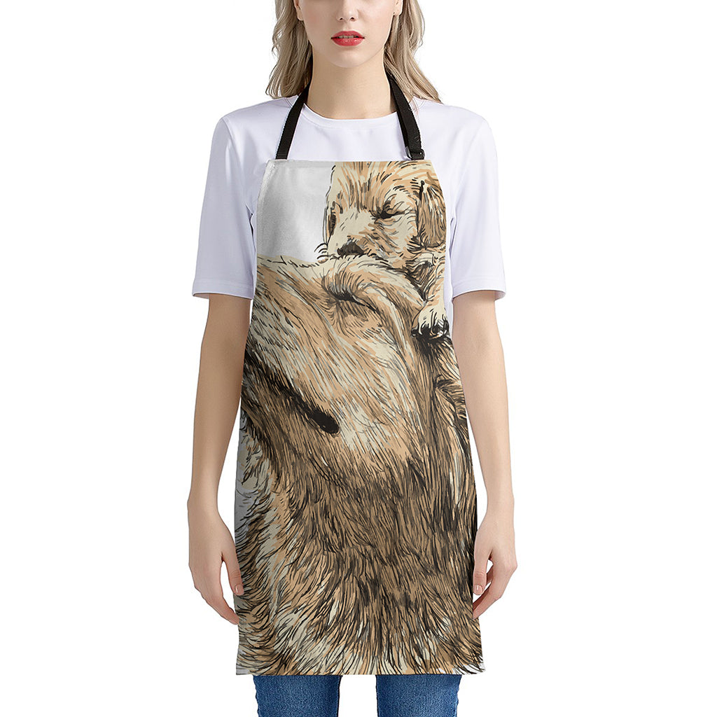 Labrador Retriever And Puppy Print Apron