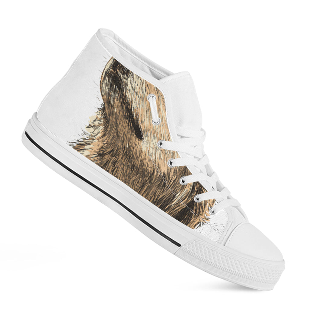 Labrador Retriever And Puppy Print White High Top Shoes