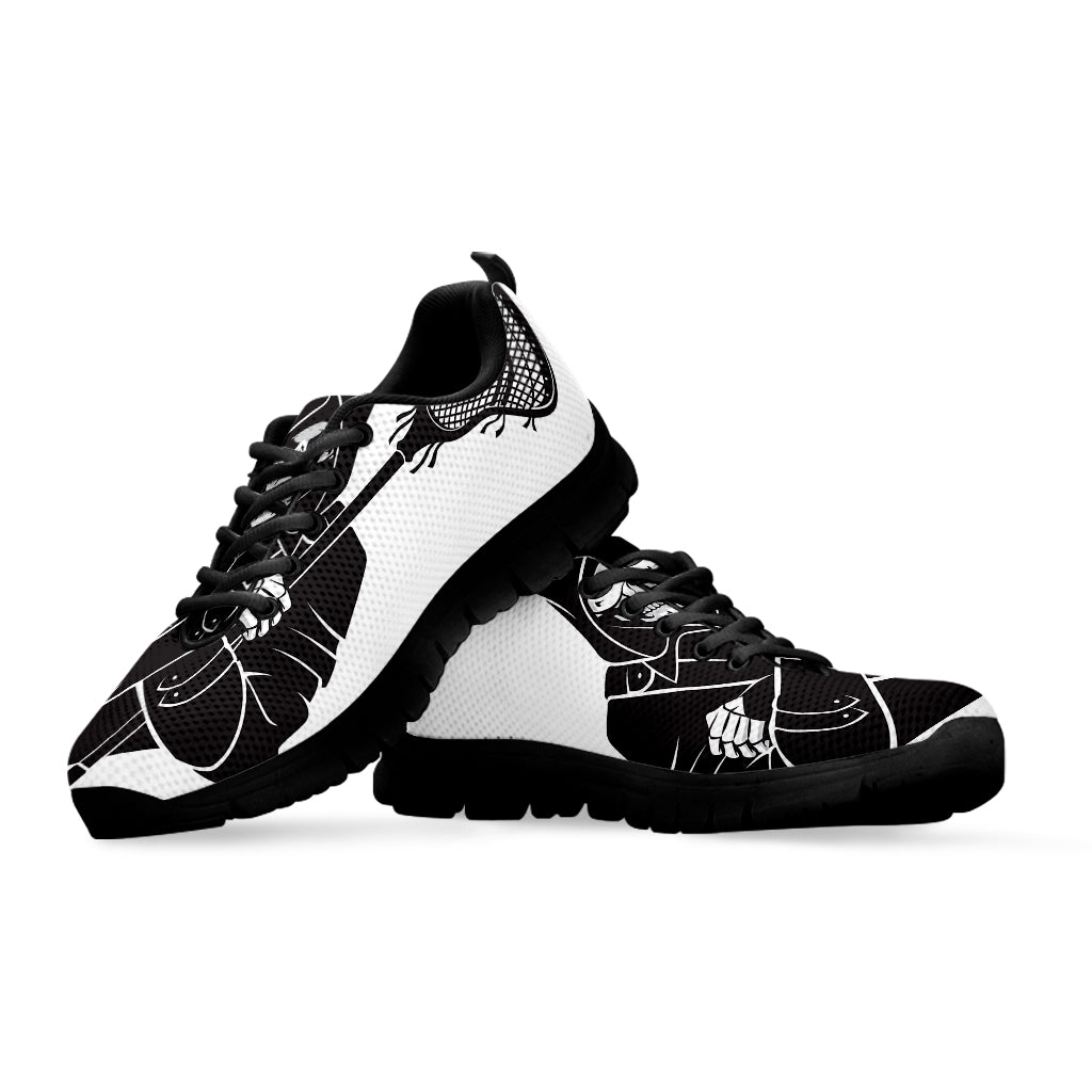 Lacrosse Skull Print Black Sneakers