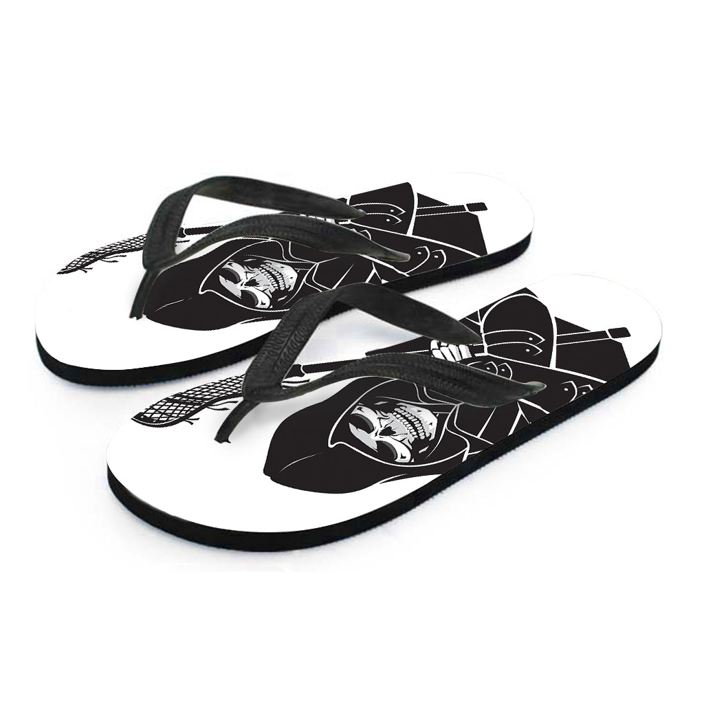 Lacrosse Skull Print Flip Flops