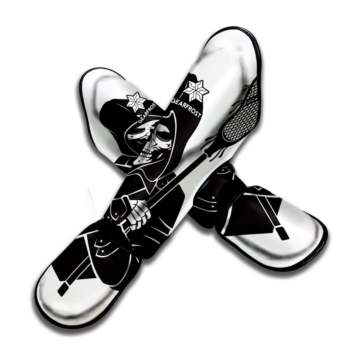Lacrosse Skull Print Muay Thai Shin Guard