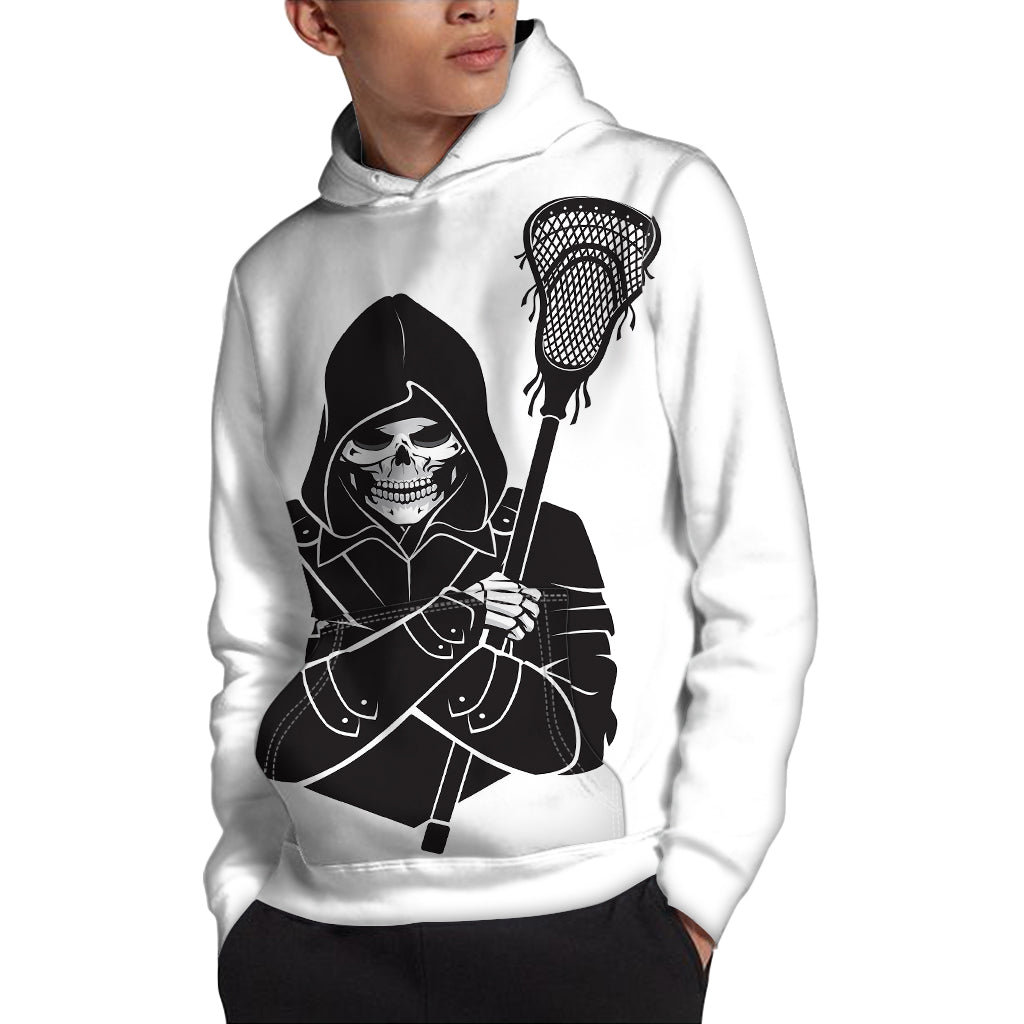 Lacrosse Skull Print Pullover Hoodie