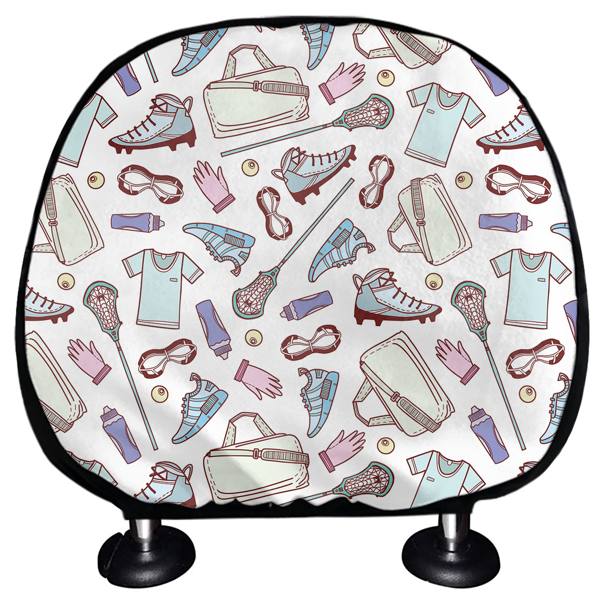 Lacrosse Sport Pattern Print Car Headrest Covers