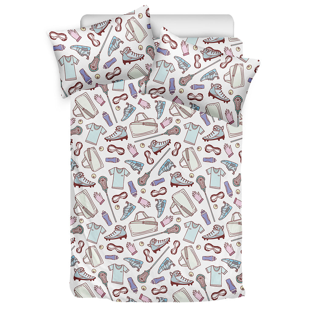 Lacrosse Sport Pattern Print Duvet Cover Bedding Set
