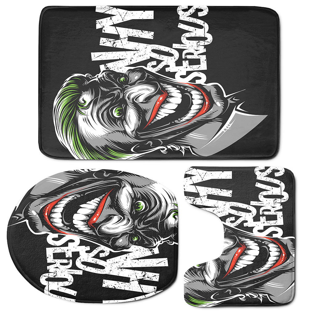 Laughing Joker Why So Serious Print 3 Piece Bath Mat Set