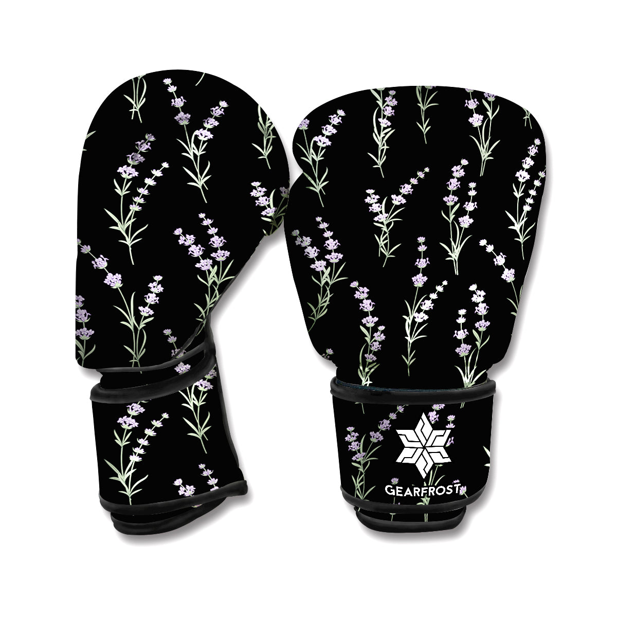 Lavender Flowers Pattern Print Boxing Gloves