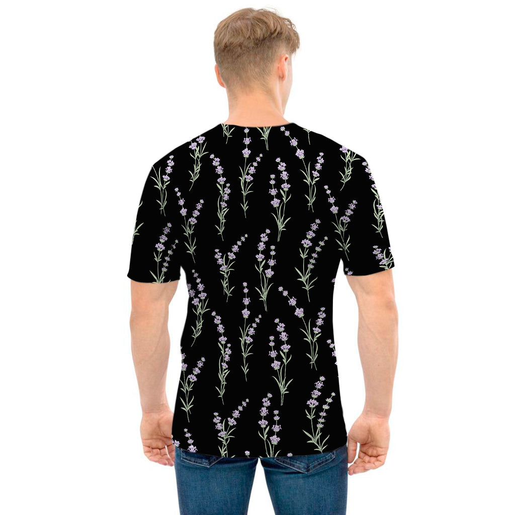 Lavender Flowers Pattern Print Men's T-Shirt