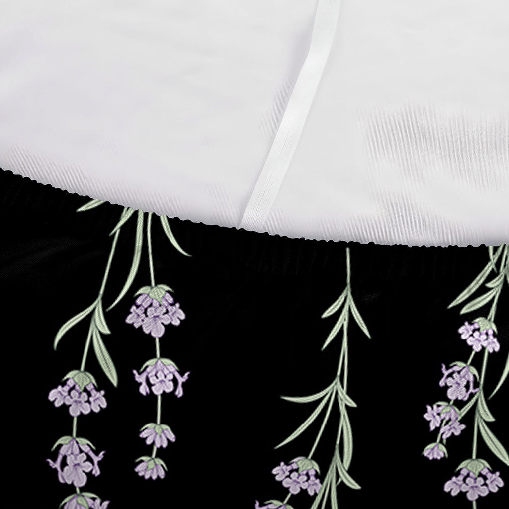 Lavender Flowers Pattern Print Sofa Cover